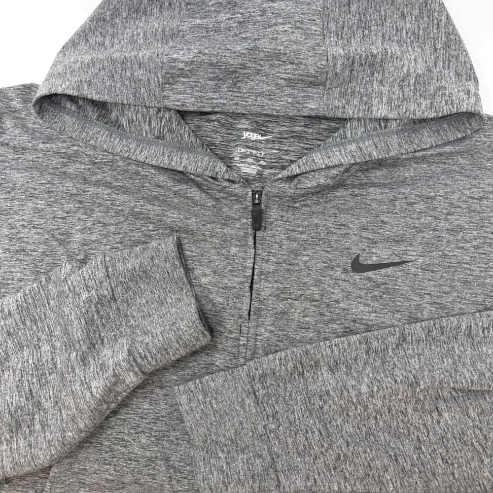 Nike Yoga Dri-FIT Mens XXL Full Zip Hoodie Grey Heather